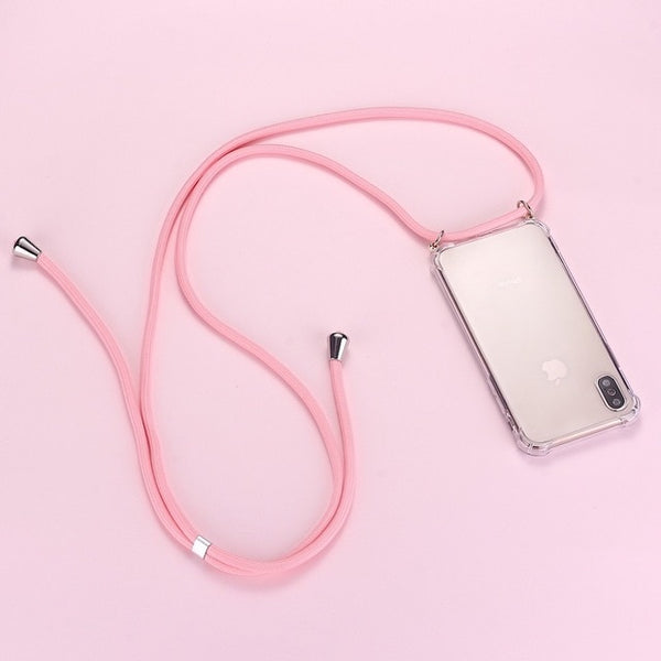 FDFUIDG Strap Cord Chain Phone Tape Necklace Lanyard Mobile Phone Case for Carry Cover  Case Hang iPhone 11 Pro XS Max XR X 7Plus 8Plus