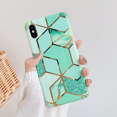 FDFUIDG Plating Geometric Marble Phone Case For Huawei P40 Pro P30 P20 Lite Pro Mate 30 20 Lite Glossy Soft IMD Phone Back Cover