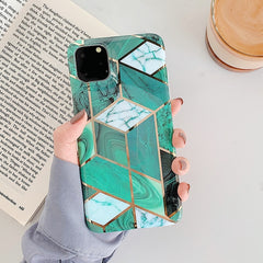 FDFUIDG Plating Geometric Marble Phone Case For Huawei P40 Pro P30 P20 Lite Pro Mate 30 20 Lite Glossy Soft IMD Phone Back Cover