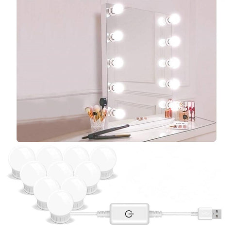 FDFUIDG 5V Led Makeup Mirror Light Bulb Hollywood Makeup Vanity Lights USB Wall Lamp 2/6/10/14pcs Dimmable Dressing Table Mirror Lamp