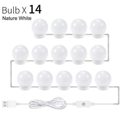 FDFUIDG 5V Led Makeup Mirror Light Bulb Hollywood Makeup Vanity Lights USB Wall Lamp 2/6/10/14pcs Dimmable Dressing Table Mirror Lamp