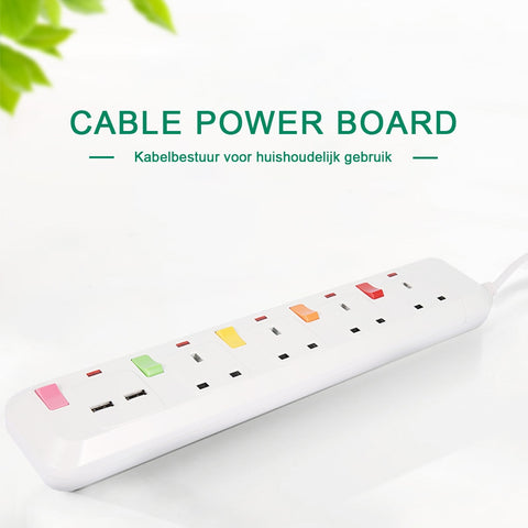 FDFUIDG Power Strip Surge Protector 3/5 AC Universal Outlets UK Plug Sockets Individual Switch with 3m/9.8ft/5m Extention Cord