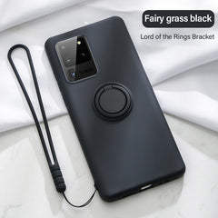 FDFUIDG Ultra-thin Silicone Magnetic Holder Phone Case For Samsung Galaxy S20 S10 E 5G S9 S8 Note 20 10 9 Plus Stand Ring Bracket Cover