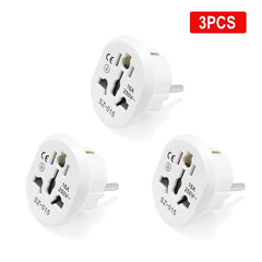 FDFUIDG Universal EU Converter EU Adapter 2 Round Pin Socket AU US UK CN To EU Wall Socket AC 16A  250V Travel Adapter High Quality