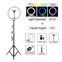 FDFUIDG Dimmable LED Ring Light with Tripod USB Ring Lamp Photography Selfie Light Ring Tripod with Lamp Ringlight Ring Light Tripod