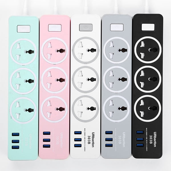 FDFUIDG USB Power strip plug USB universal socket with EU UK AU US Adapter Multi plug Power strip