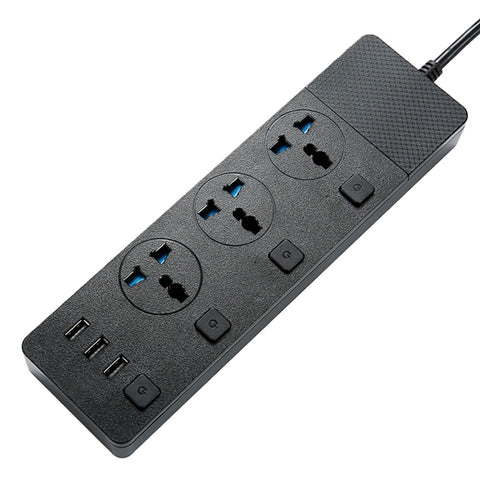FDFUIDG Universal plug USB extension lead power strip,3 multi USB charger,3 Hole way socket,European Standard Board Strips Outlet socket